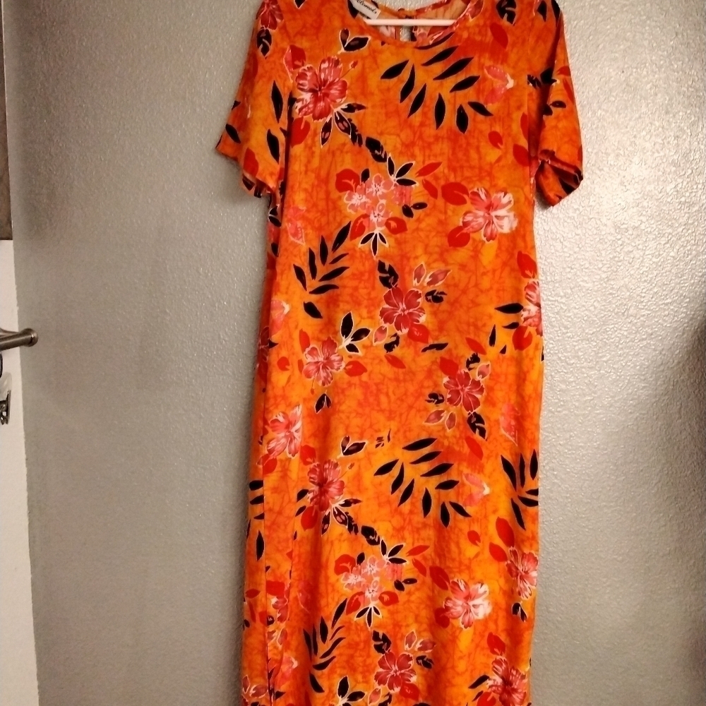 WOMEN'S VINTAGE LONG FLORAL DRESS SIZE 10